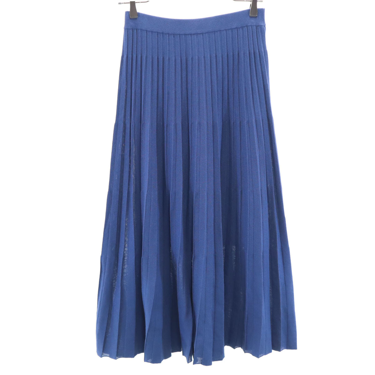 MACKINTOSH PHILOSOPHY マッキントッシュフィロソフィー ロング丈 プリーツスカート 38 青紺 レディース拍卖