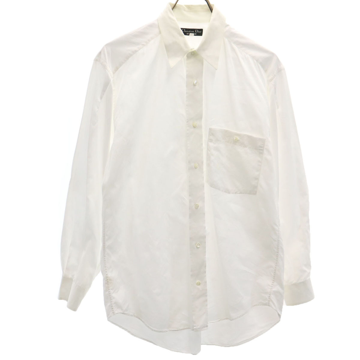 Christian Dior MONSIEUR クリスチャンディオール ムッシュ 90s オールド 長袖 コットンシャツ S ホワイト メンズ拍卖