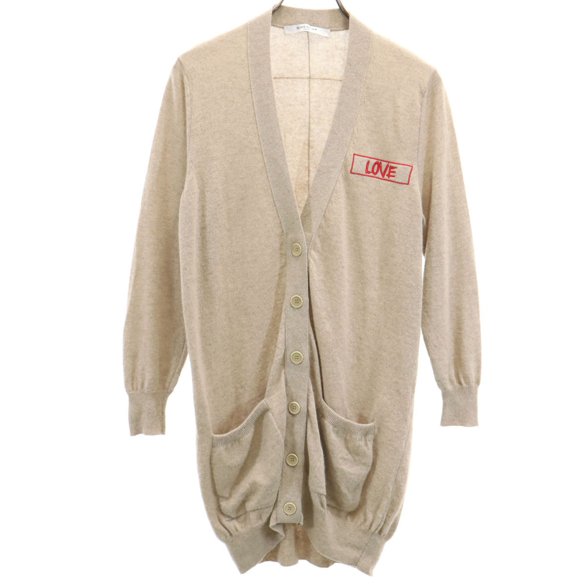 Givenchy ジバンシー イタリア製 カシミヤブレンド 長袖 カーディガン XS ベージュ レディース拍卖