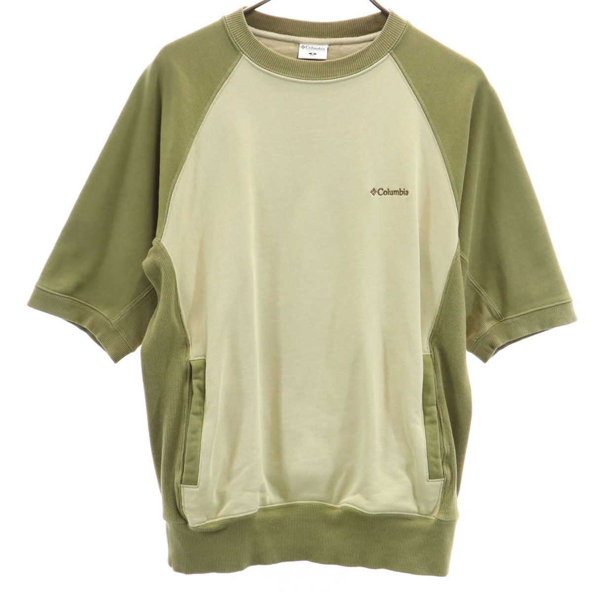 Columbia コロンビア 半袖 スウェット トレーナー S カーキ アウトドア メンズ拍卖