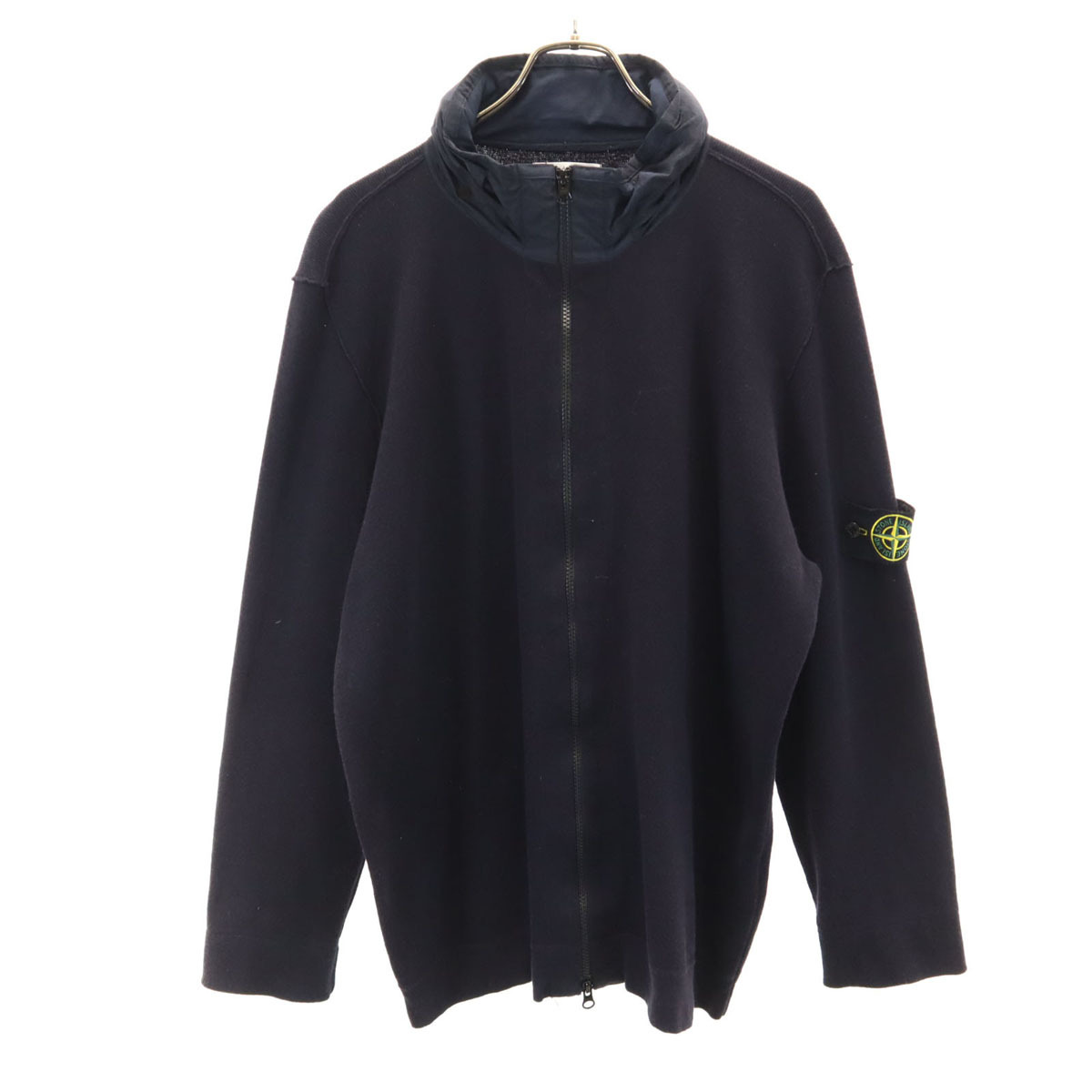 STONE ISLAND ストーンアイランド 18SS イタリア製 長袖 フルジップ ニット 3XL ブラック ビッグサイズ メンズ拍卖