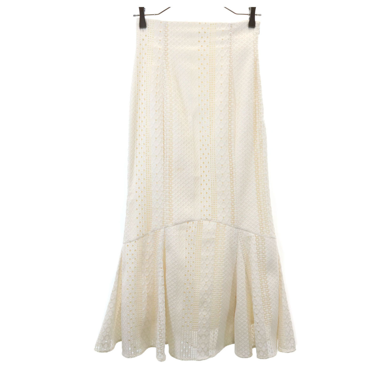 SNIDEL スナイデル ロング丈 レース マーメイドスカート アイボリー系 レディース拍卖