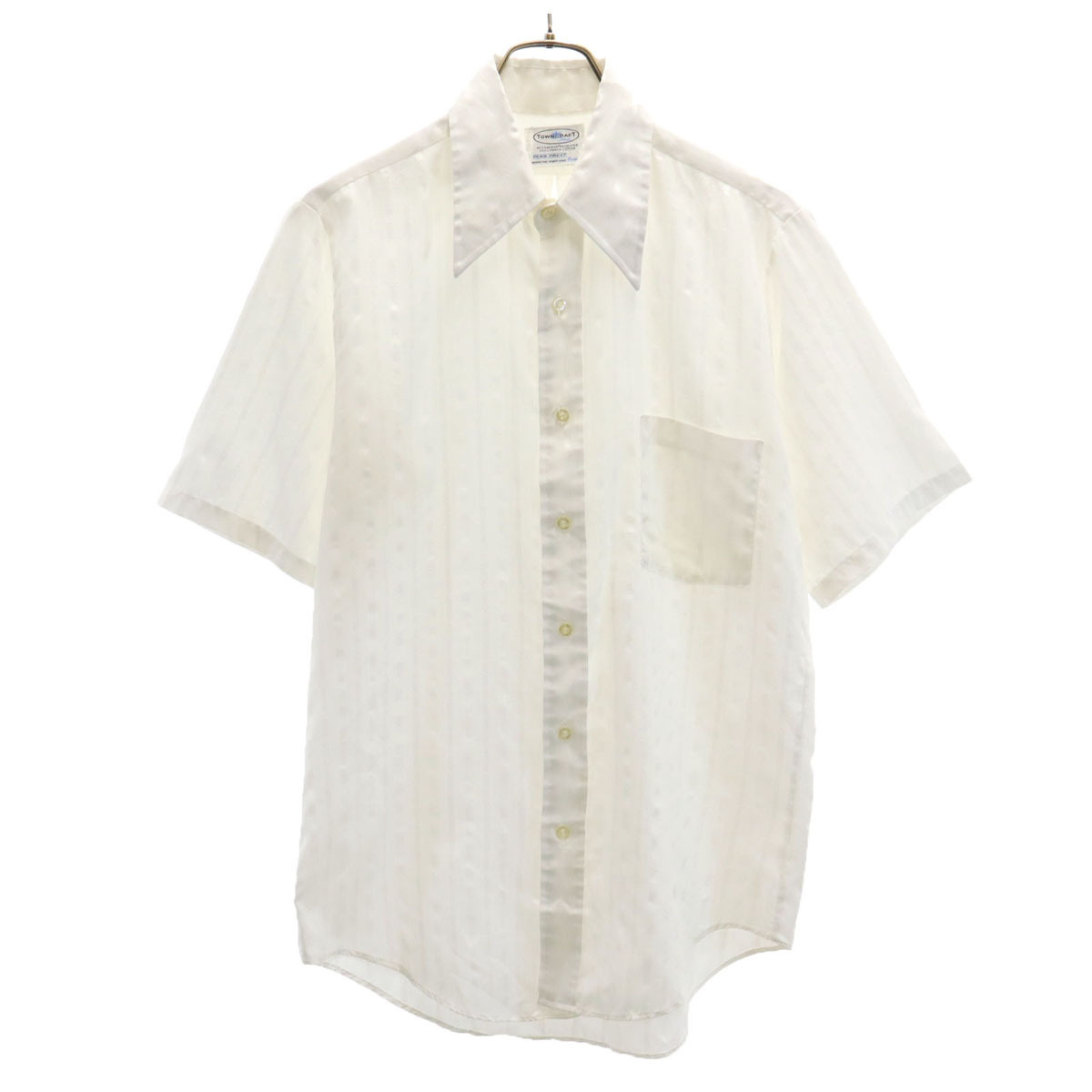 TOWNCRAFT タウンクラフト 70s ヴィンテージ ストライプ柄 半袖 シャツ ホワイト PENNEYS メンズ拍卖