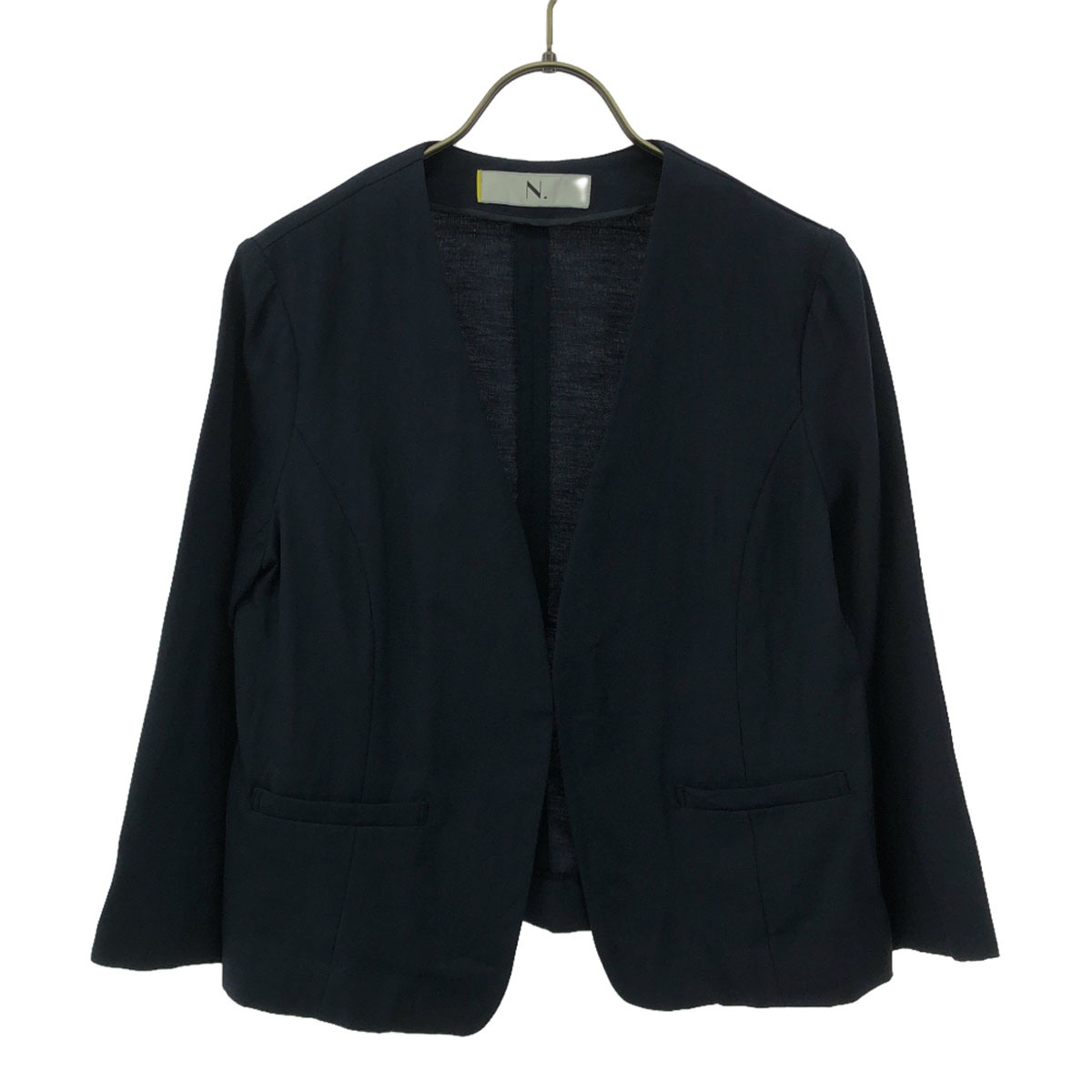 N. エヌ ノーカラージャケット M ネイビー Natural Beauty Basic レディース拍卖