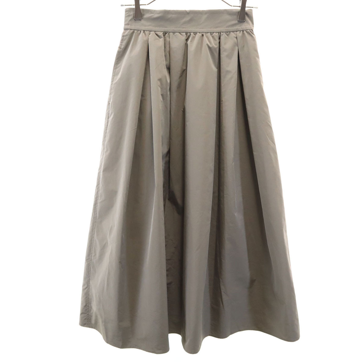 green label relaxing グリーンレーベルリラクシング ロング丈 ギャザー スカート 36 カーキ レディース拍卖