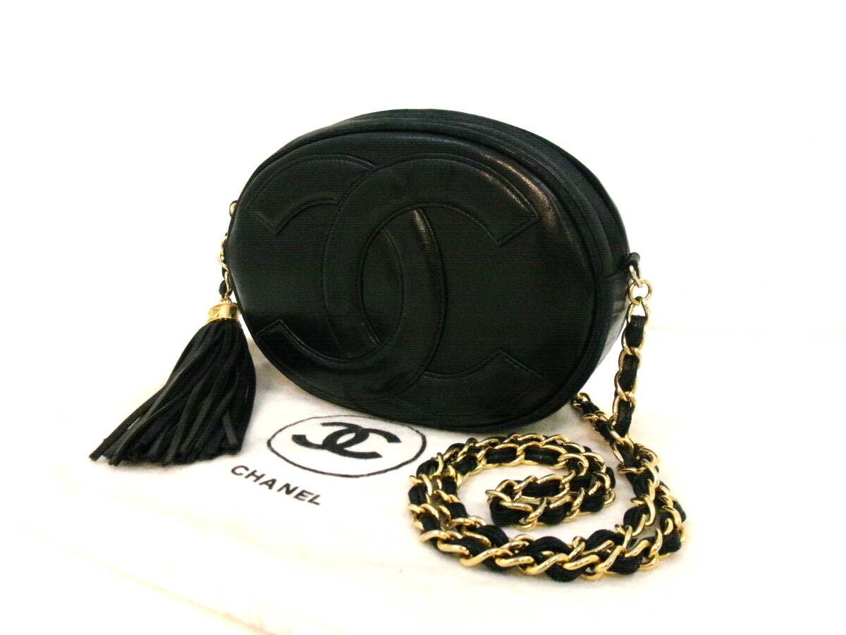 本物税込シャネル デカココ ミニチェーンショルダーバッグ【CHANEL】フリンジ 拍卖