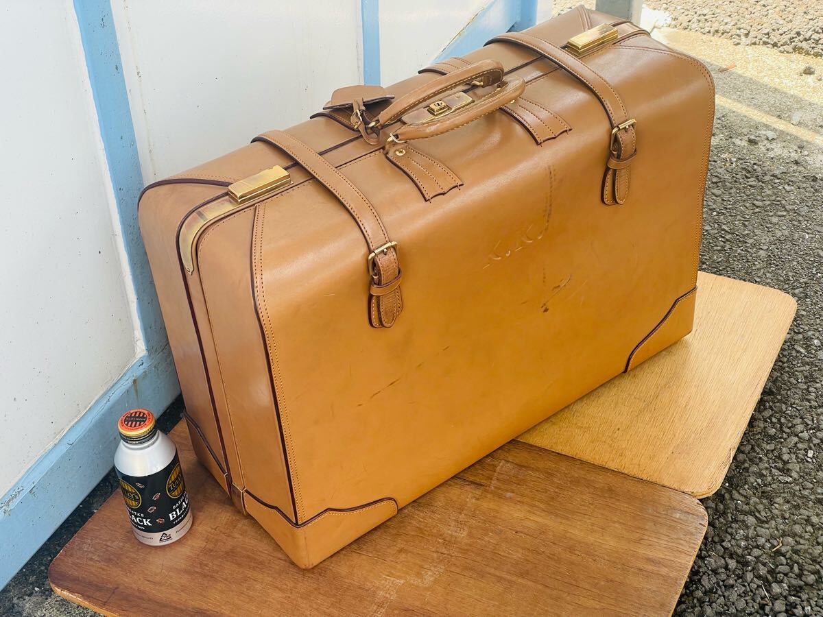 三越 スーツケース トランク レザー ヌメ革 物品税証紙 当時もの 現状品 長期保管品 サイズ約60×43×23cm拍卖