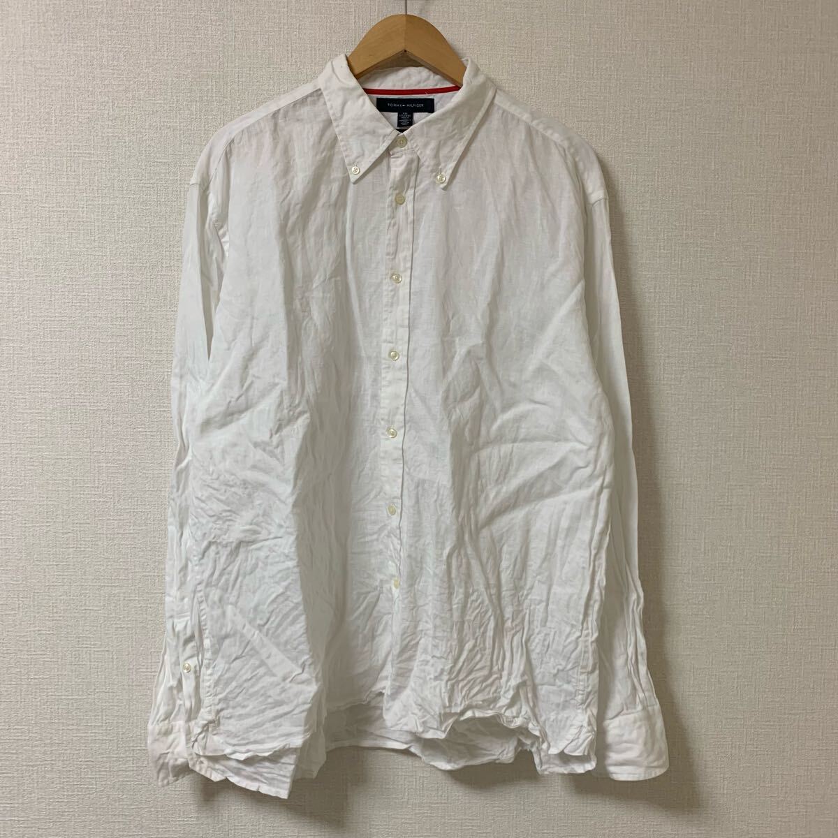 tommy hilfiger トミーヒルフィガー 長袖 リネン シャツ 古着 ヴィンテージ ビンテージ アメリカ古着 usa vintage オーバーサイズ ls08拍卖
