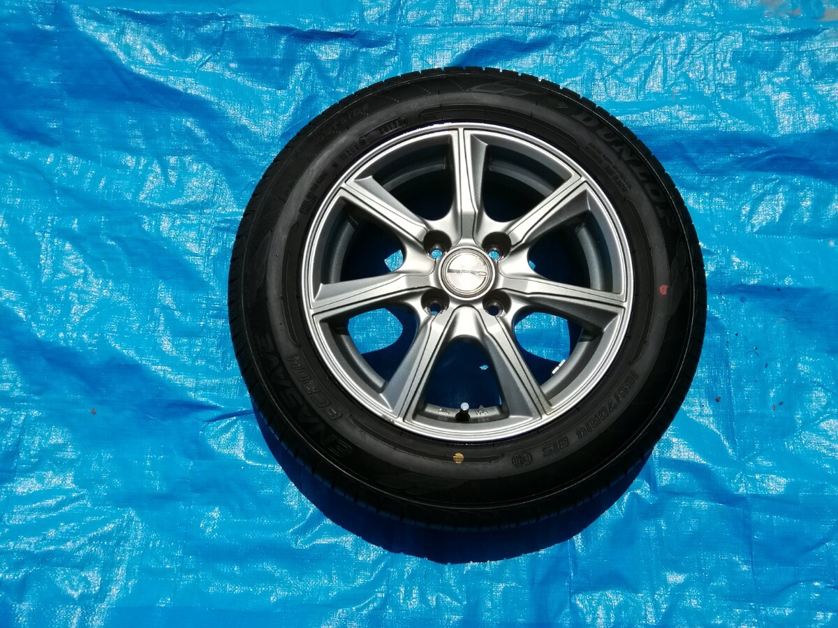 165/70R14 日産 マーチ 【1本のみ】ダンロップ ENASAVE EC204 2023年製 4穴/PCD:100 14x5.5J +42 ハブ約65mm 夏タイヤ 拍卖