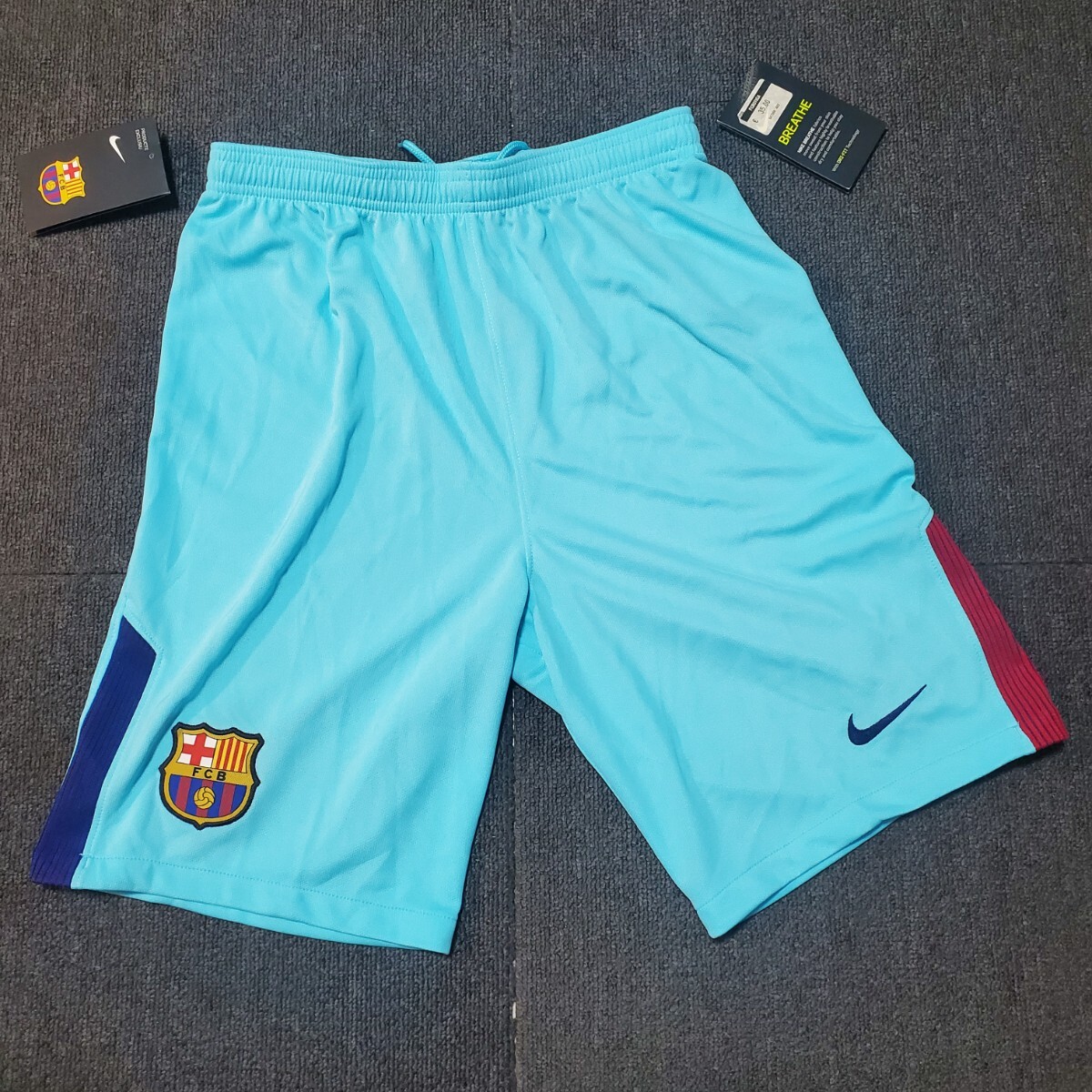 新品 ナイキ バルセロナ ユニフォームショット ハーフパンツ Youth ブルー Away レプリカユニフォームショット L拍卖