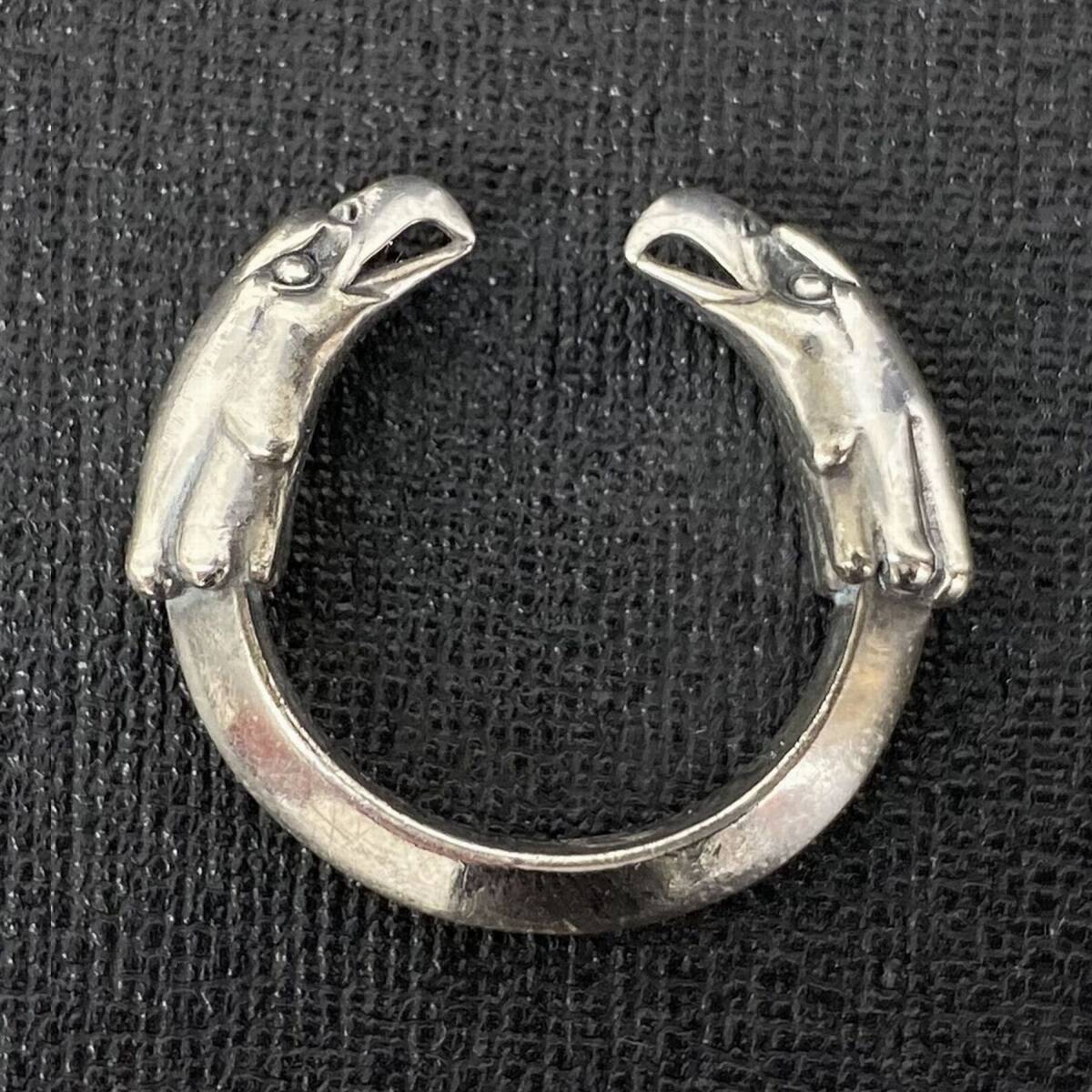 LARRY SMITH ラリースミス DOUBLE EAGLE HEAD RING シルバー 950 ダブル イーグル ヘッド リング 指輪 バングル カゼキリ フェザー拍卖