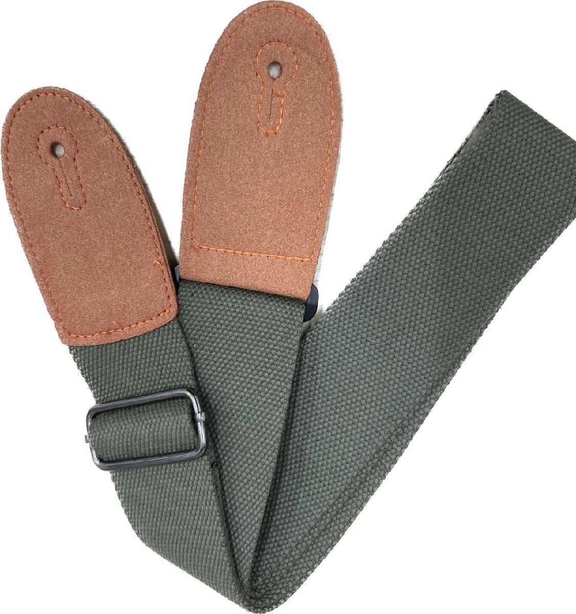 ギターストラップ 本革 コットン100% レトロ風 ベルト ストラップ 調節可能 緑拍卖