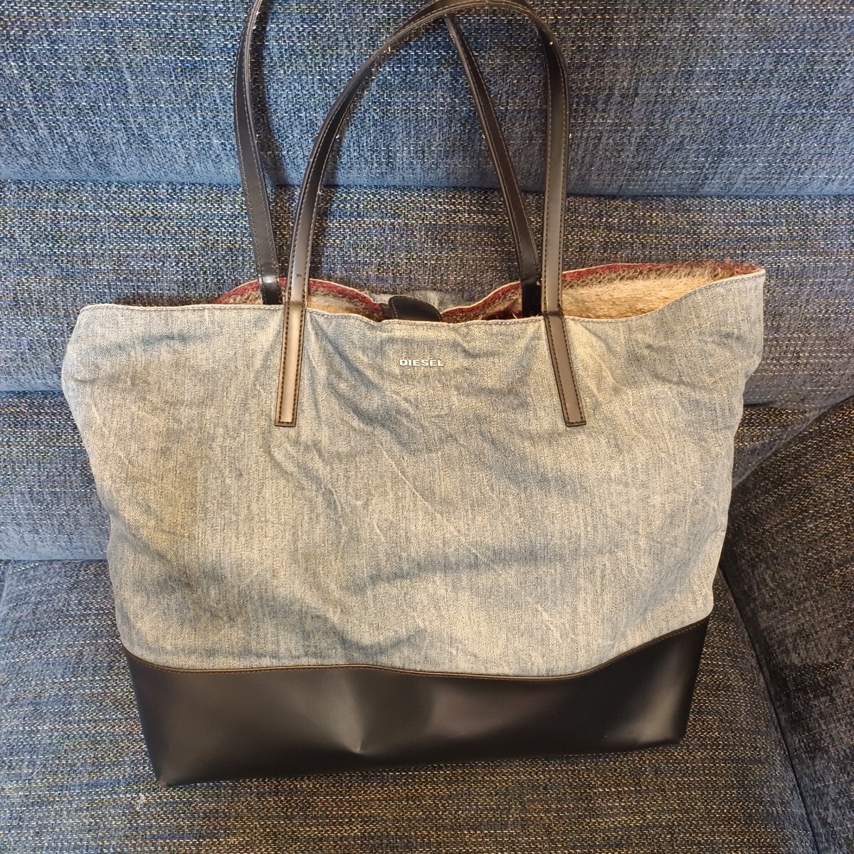 DIESEL ディーゼル デニムトートバッグ かばん サイズ:横:38cm、縦(高さ):36cm、奥行き:15cm★送料、最安価で対応します!拍卖
