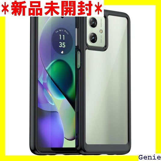 FINON MOTO G64y 5G ケース MOTO ケース 指紋認証可能モデル 耐衝撃 シンプル ブラック 38拍卖