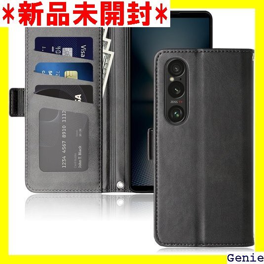Xperia 1 VI ケース 手帳型 SOG13 S 耐衝撃 財布 カバー ブラック Xperia 1 VI 68拍卖