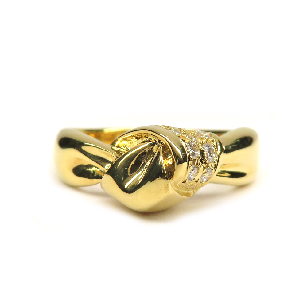 【名古屋】ミキモト リング 指輪 K18YG 750 イエローゴールド D0.12ct パヴェダイヤモンド 11号 ジュエリー 洗浄済み拍卖