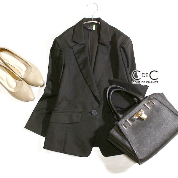 美品 COUP DE CHANCE クードシャンス 綺麗め コットン スーツ生地 ジャケット 38号 M 春 夏 25A04拍卖
