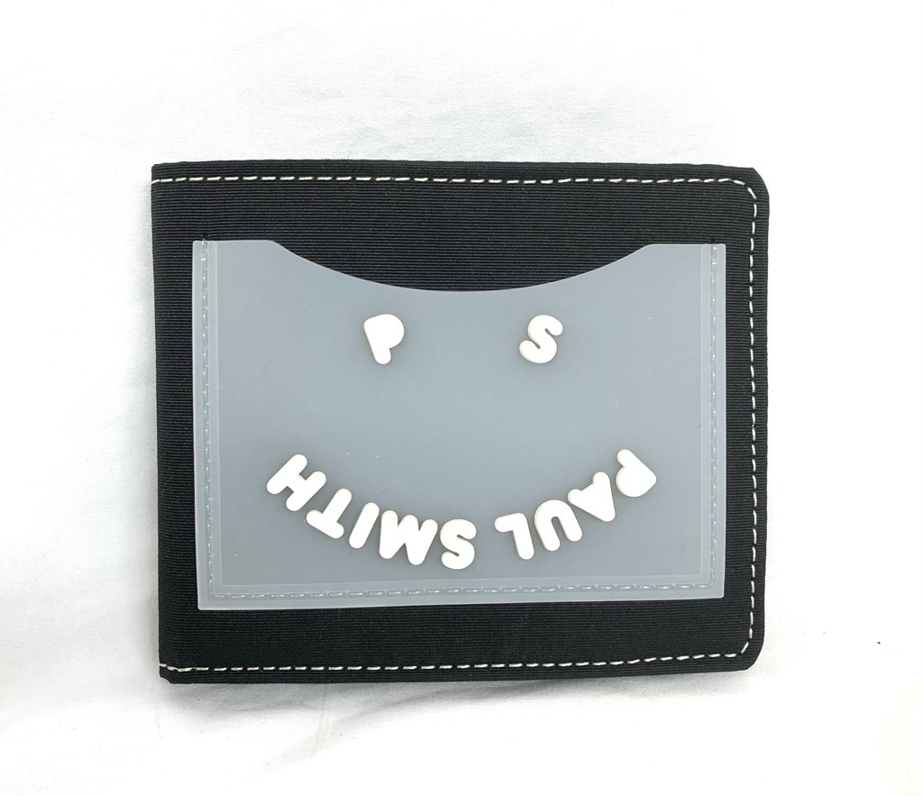 未使用 ポールスミス 財布 スマイリー フェイス PS Paul Smith ブラック 黒 札入れ カードケース 【中古】拍卖
