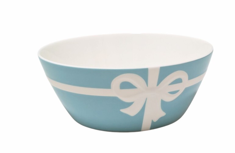 未使用 ティファニー ボウシリーズ リボン ブルー 食器 ボウル プレート TIFFANY ボーンチャイナ 深皿 【中古】拍卖