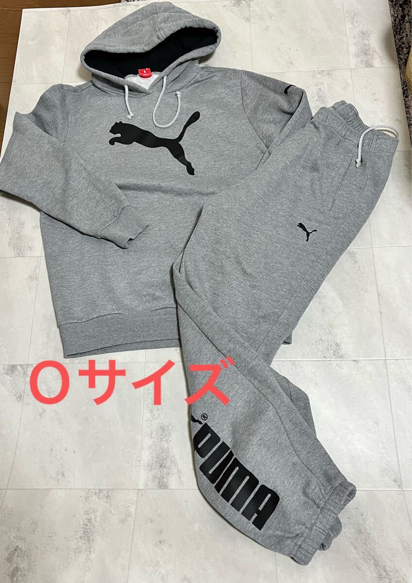 PUMA プーマ メンズ スエット 上下 セットアップ Oサイズ(XL)グレー 灰拍卖