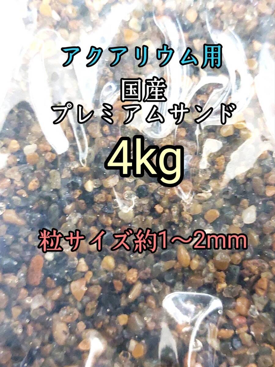 国産 プレミアムサンド1-2mm 4kg アクアリウム メダカ 熱帯魚 ドジョウ 水草 レイアウト 底砂拍卖