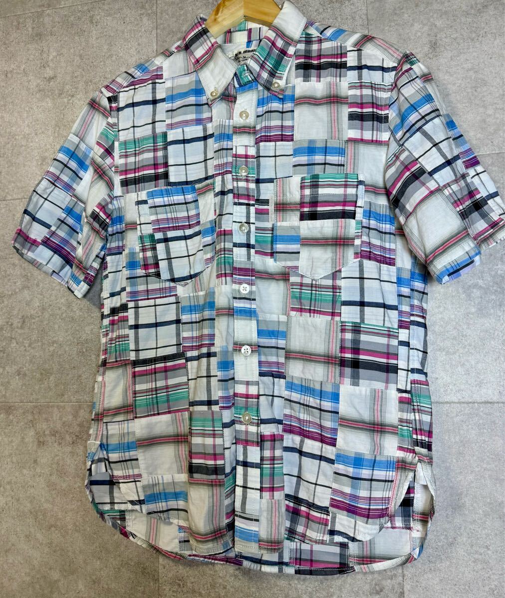 HOLLYWOOD RANCH MARKET パッチワーク ボタンダウンシャツ【3】半袖 ハリウッドランチマーケット HRM 聖林公司 日本製拍卖