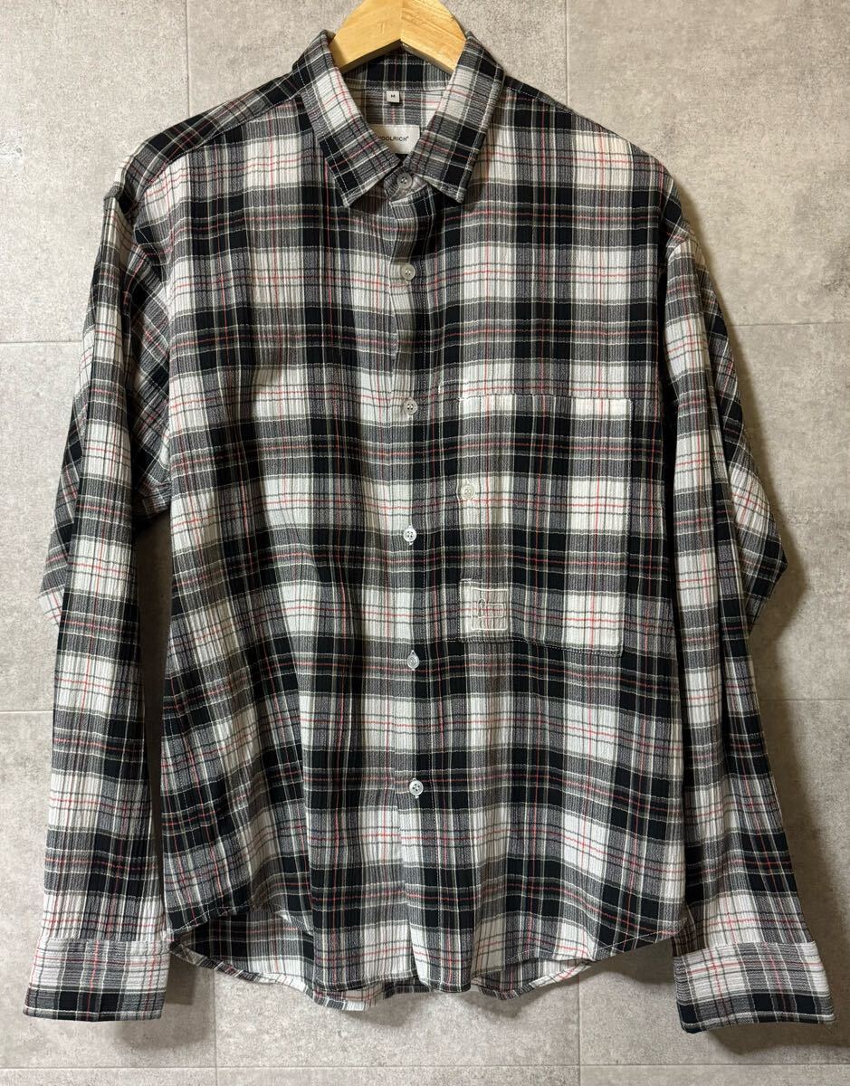 WOOLRICH チェックシャツ【M】黒×グレー×白×赤 長袖 ウールリッチ拍卖