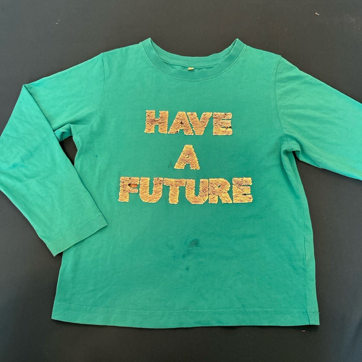 GU ジーユー スパンコール 長袖Tシャツ ロンT 130cm ブルー拍卖