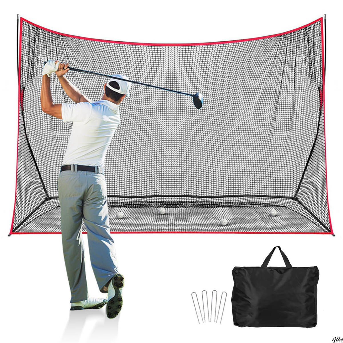【工具不要で簡単に組み立て可能、初心者でもすぐに使える設計】ゴルフ練習ネット スイングトレーニング 屋内外 キャリーバッグ付き拍卖