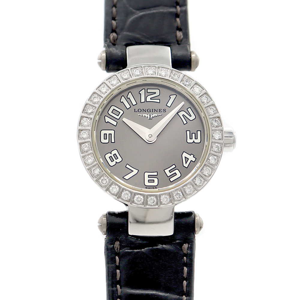 電池交換済 LONGINES ロンジン ドルチェビータ ダイヤベゼル L5.174.0 ダイヤモンド シルバー SS ステンレス レディース クォーツ拍卖