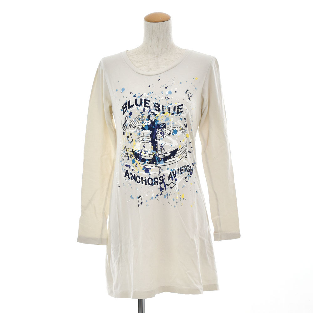 ブルーブルー BLUE BLUE BLUEBLUE ANCOHOR AW 長袖ワンピース レディース ナチュラル ベージュ Tシャツ 聖林公司 ハリウッドラントマーケッ拍卖