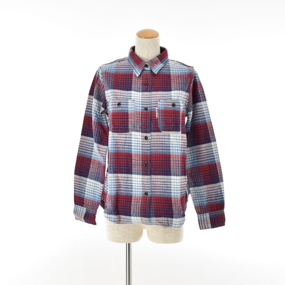 ブルーブルー BLUE BLUE BLUEBLUE インディゴ ネルチェックシャツ ネルシャツ ブルー レディース ワンサイズ 長袖 聖林公司 ハリウッドラン拍卖