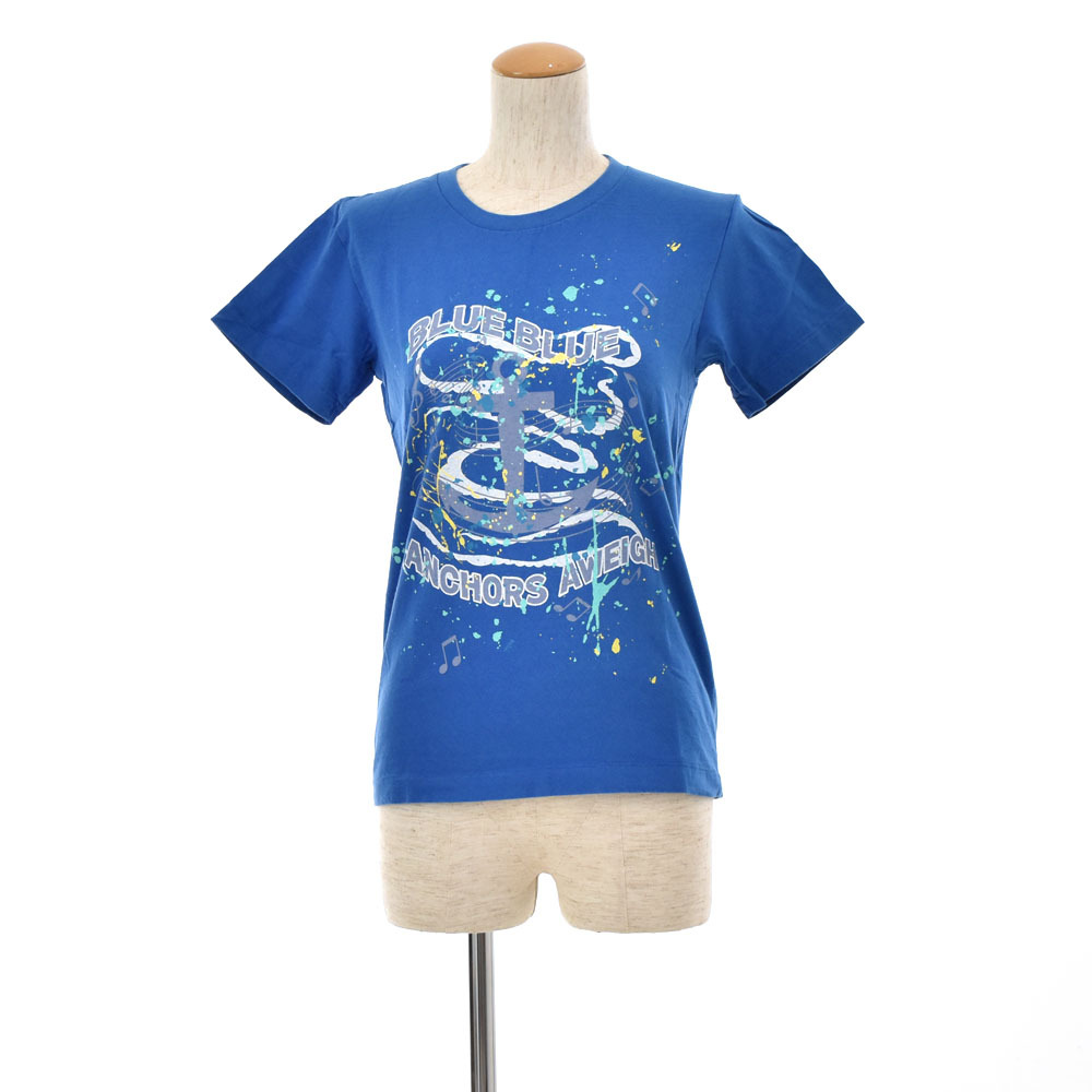 ブルーブルー BLUE BLUE BLUEBLUE ANCOHOR AWEIGH レディースTシャツ XS ブルー 半袖Tシャツ 聖林公司 ハリウッドラントマーケット【処分品拍卖