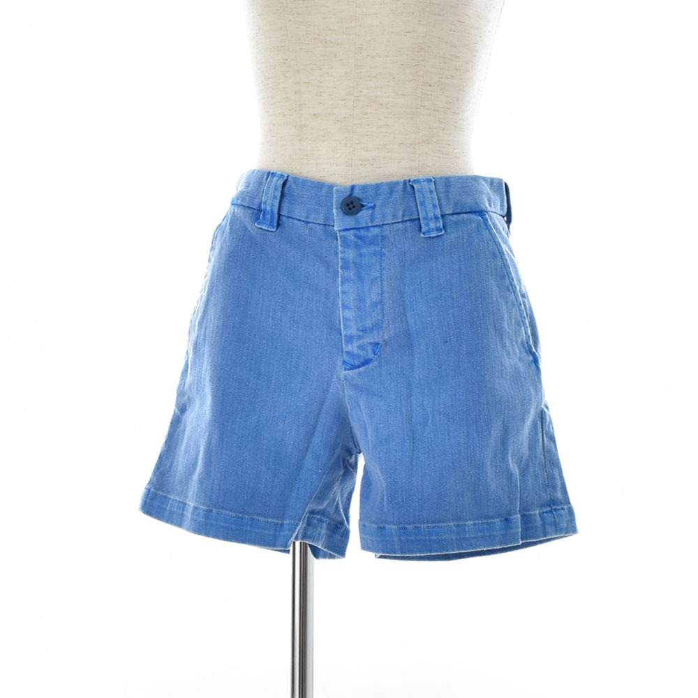 ハリウッドランチマーケット HOLLYWOOD RANCH MARKET ハリラン HRM 聖林公司 ストレッチカツラギレディースショーツ S ブルー ショートパン拍卖