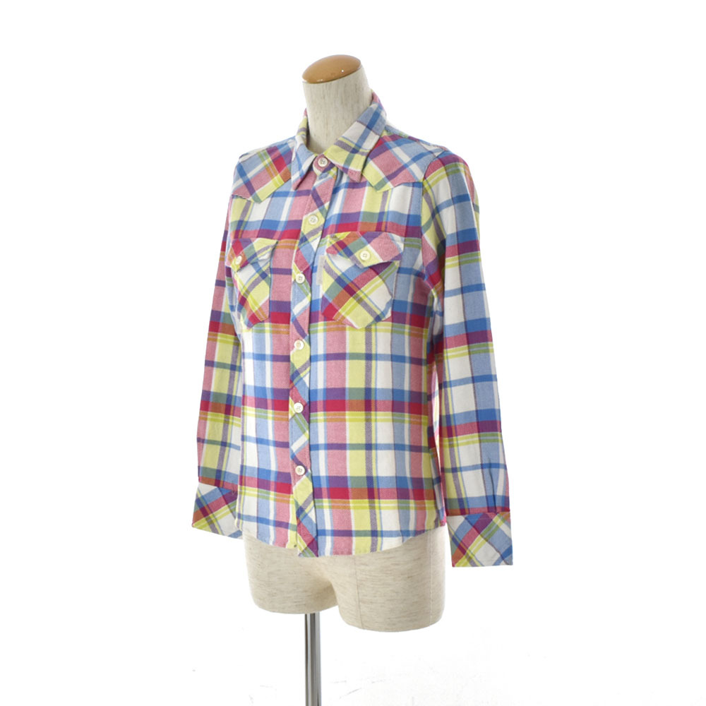 HOLLYWOOD RANCH MARKET(ハリウッドランチマーケット) スプリングネルチェックシャツ ピンク M 【処分品】拍卖