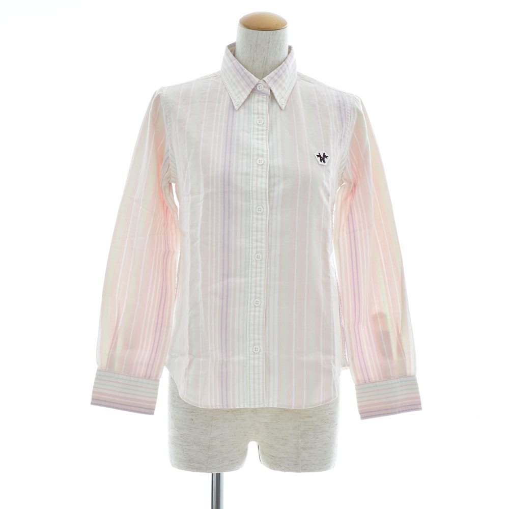 ハリウッドランチマーケット HOLLYWOOD RANCH MARKET ハリラン HRM 聖林公司 マルチオックスストライプ レディース シャツ ピンク S 長袖【拍卖