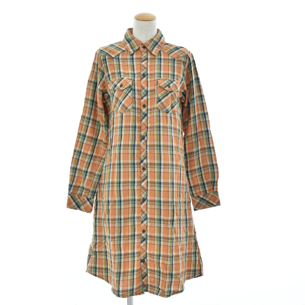 ハリウッドランチマーケット HOLLYWOOD RANCH MARKET ハリラン HRM 聖林公司 ライトネルチェックワンピース(700023149) S シャツワンピ【処拍卖