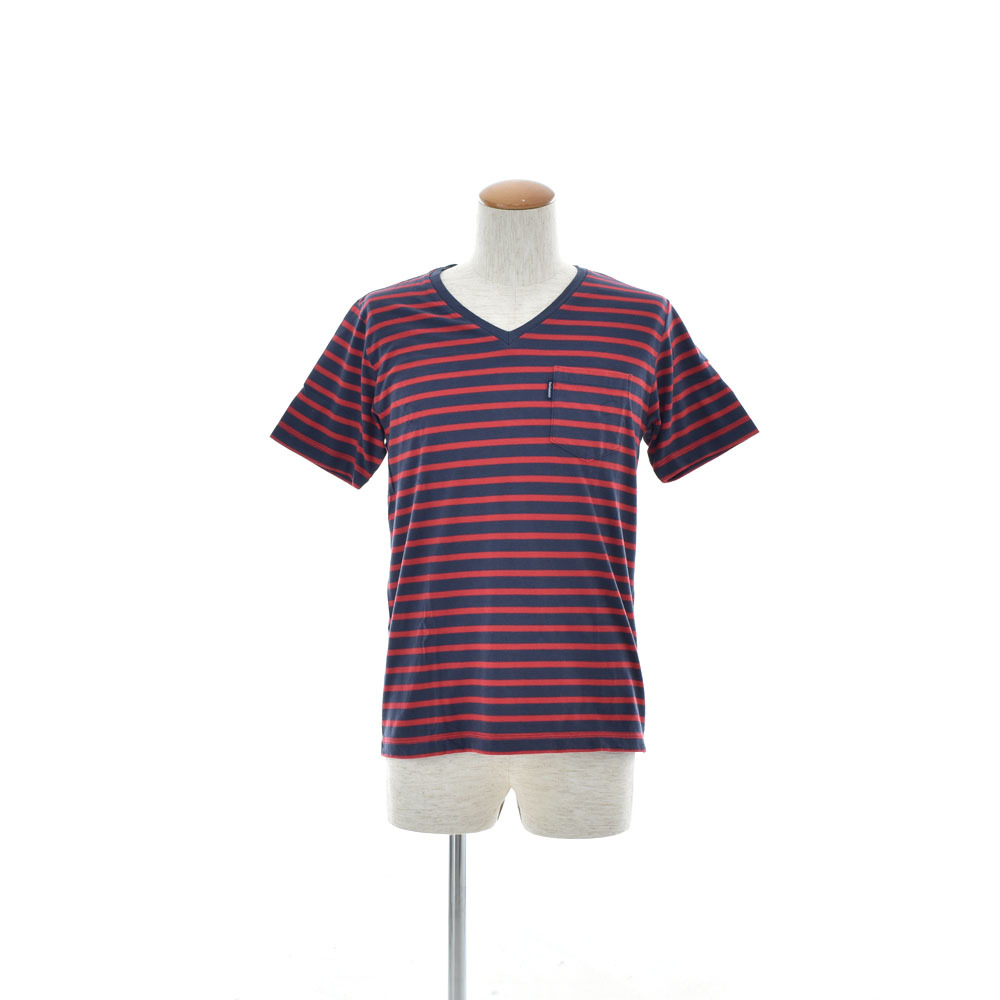 サフランシスコ San Francisco Tシャツ ボーダー Vネック 半袖Tシャツ M Red レッド メンズ 聖林公司 ハリウッドラントマーケット【処分品拍卖