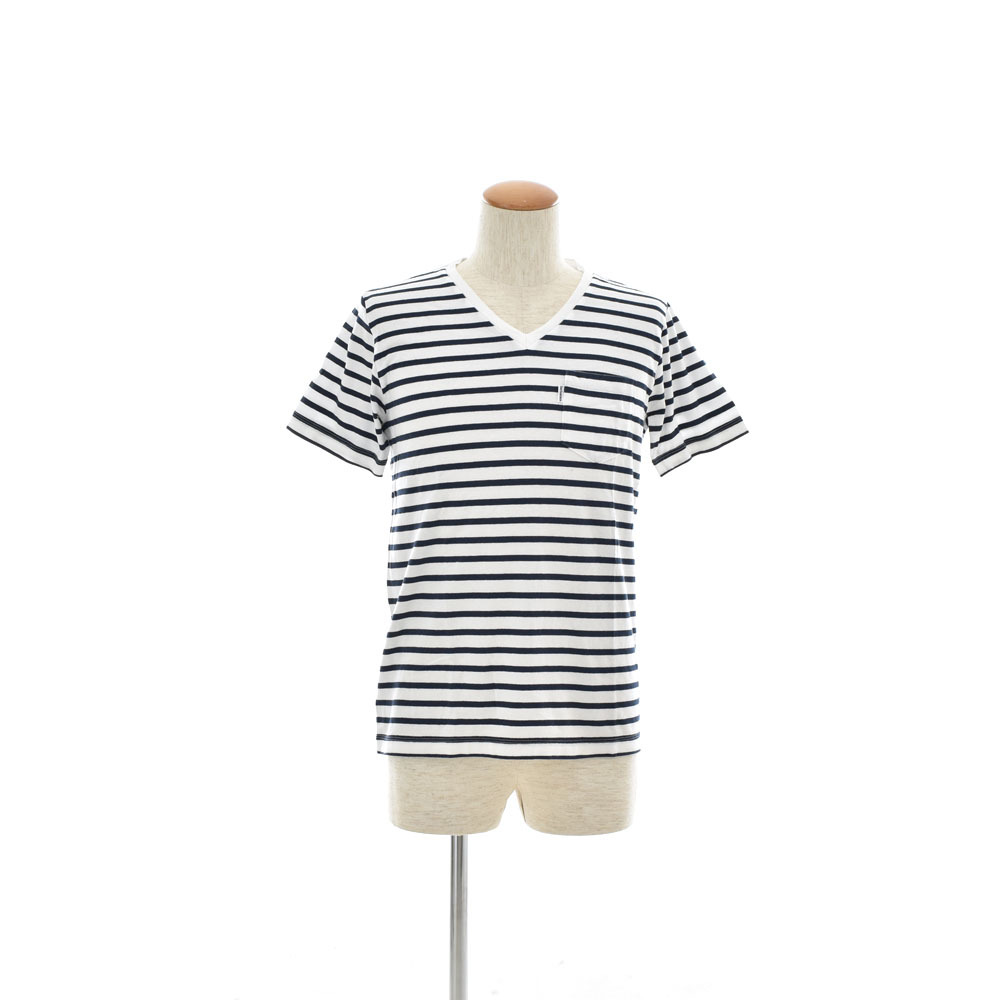 サフランシスコ San Francisco Tシャツ ボーダー Vネック 半袖Tシャツ M White ホワイト メンズ 聖林公司 ハリウッドラントマーケット【処拍卖