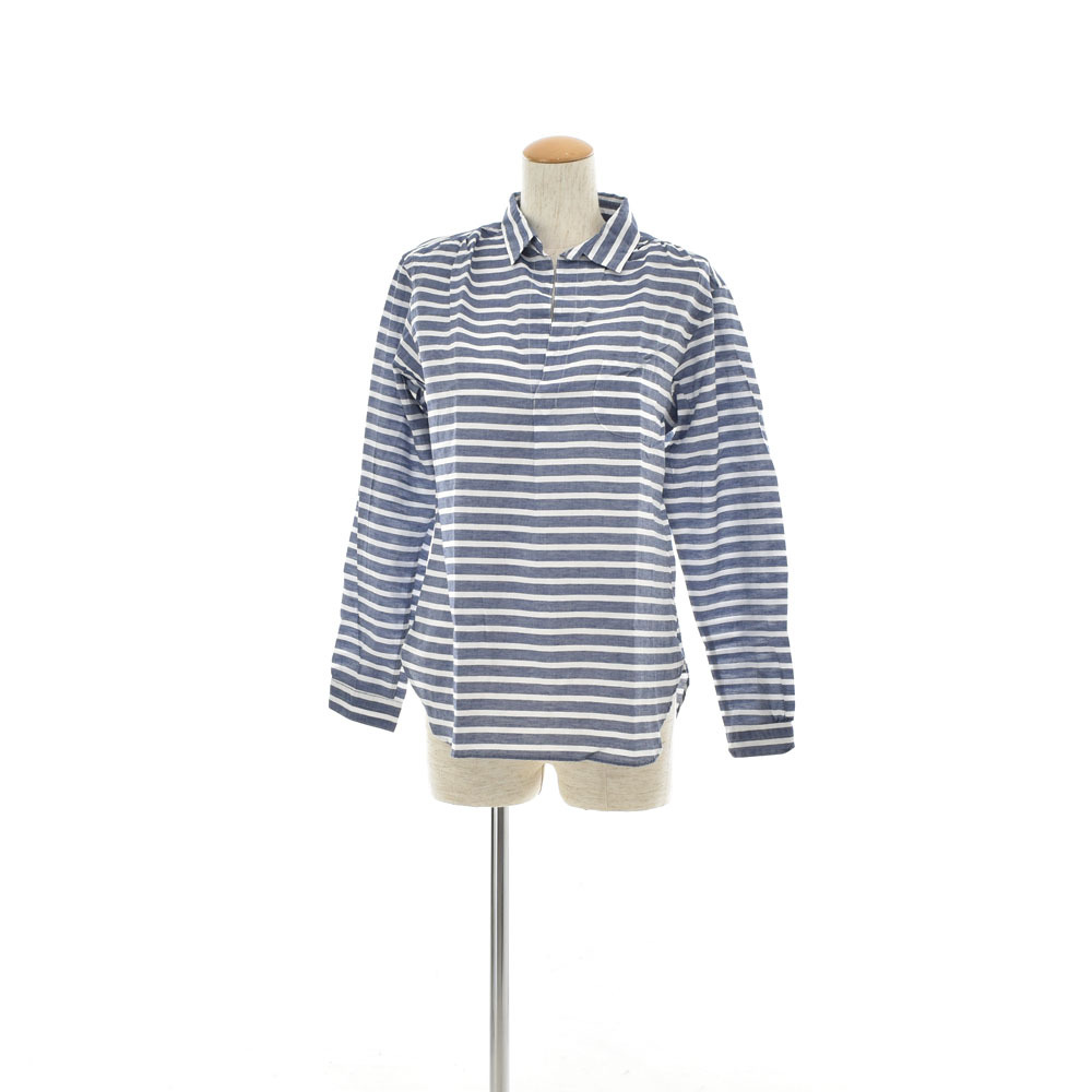 サフランシスコ San Francisco 綿麻ボーダーマリンスキッパーシャツ 700026324 ONE ネイビー レディース 聖林公司 ハリウッドラントマーケ拍卖