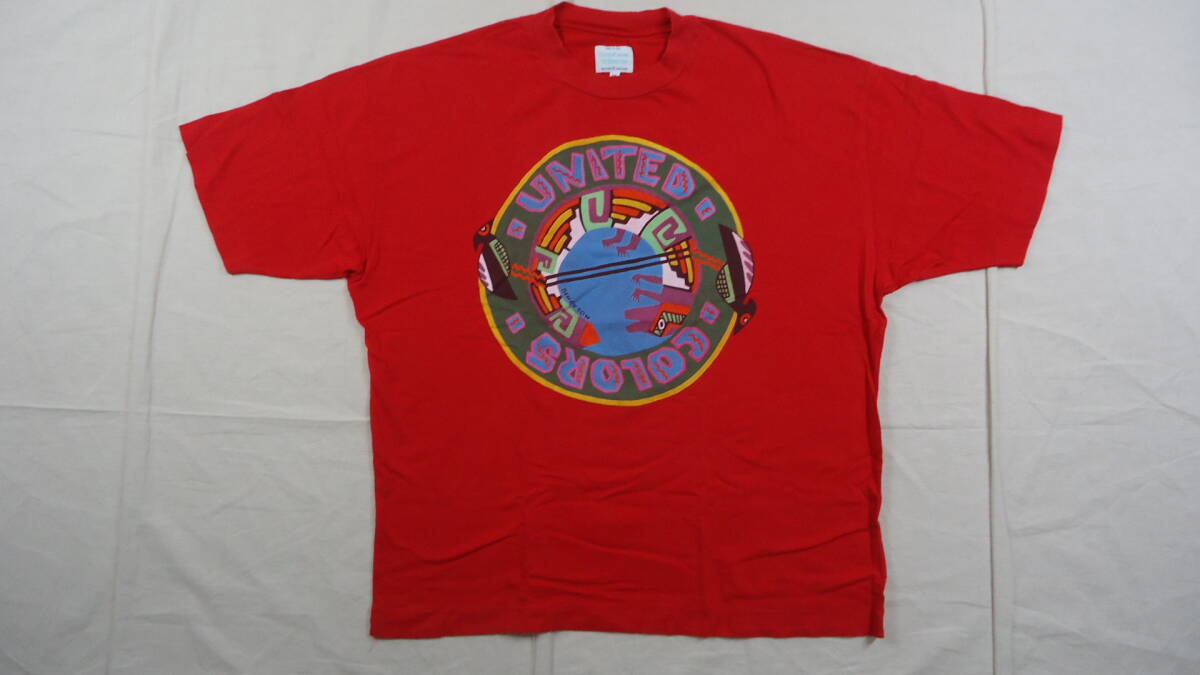 古着 BENETTON 半袖Tシャツ 赤 M 中古 USED ベネトン Tee MADE IN ITALY F1 おてがる配送ゆうパケット 匿名配送拍卖