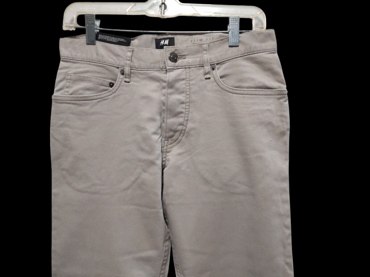 タグ付き H&M チノパン スリムフィット 27 ベージュ系 ローライズ 細身 パンツ (75×78)拍卖