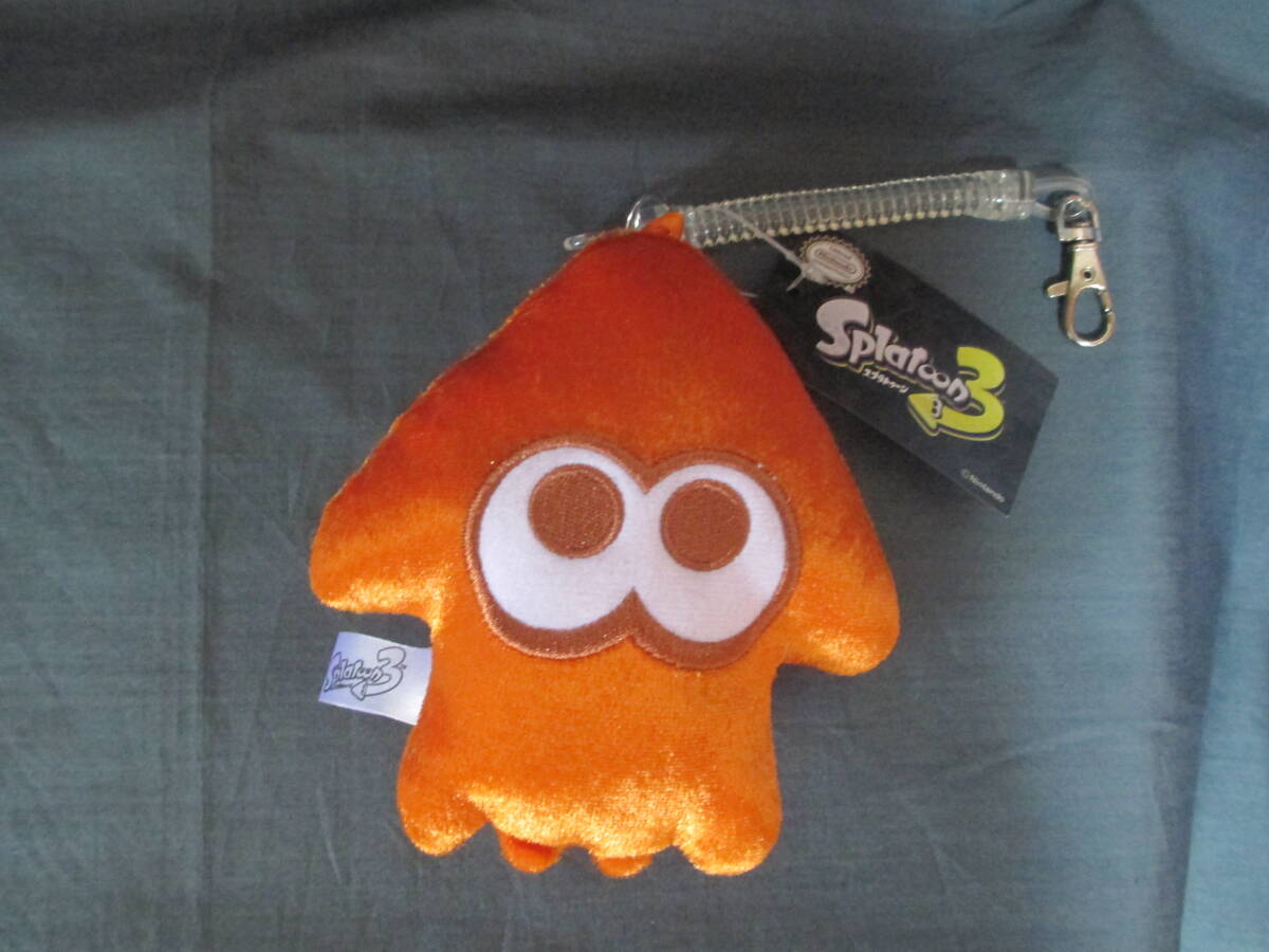 スプラトゥーン3 ダイカットパスケース イカ オレンジ マスコット ぬいぐるみ 紙タグ付拍卖