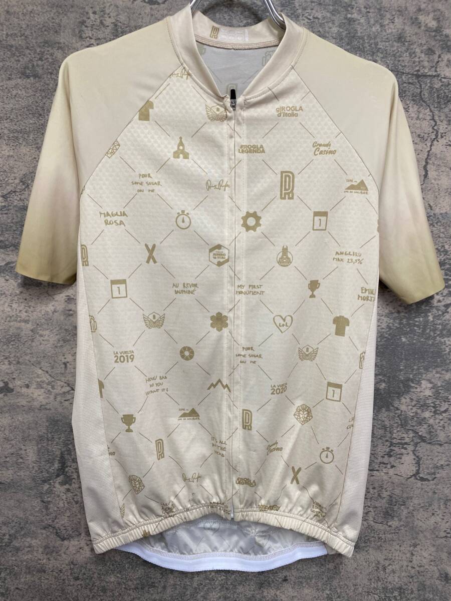 IV586 Primoz roglic Memory Web Cycling Jersey Gold 半袖サイクルジャージ ベージュ M拍卖