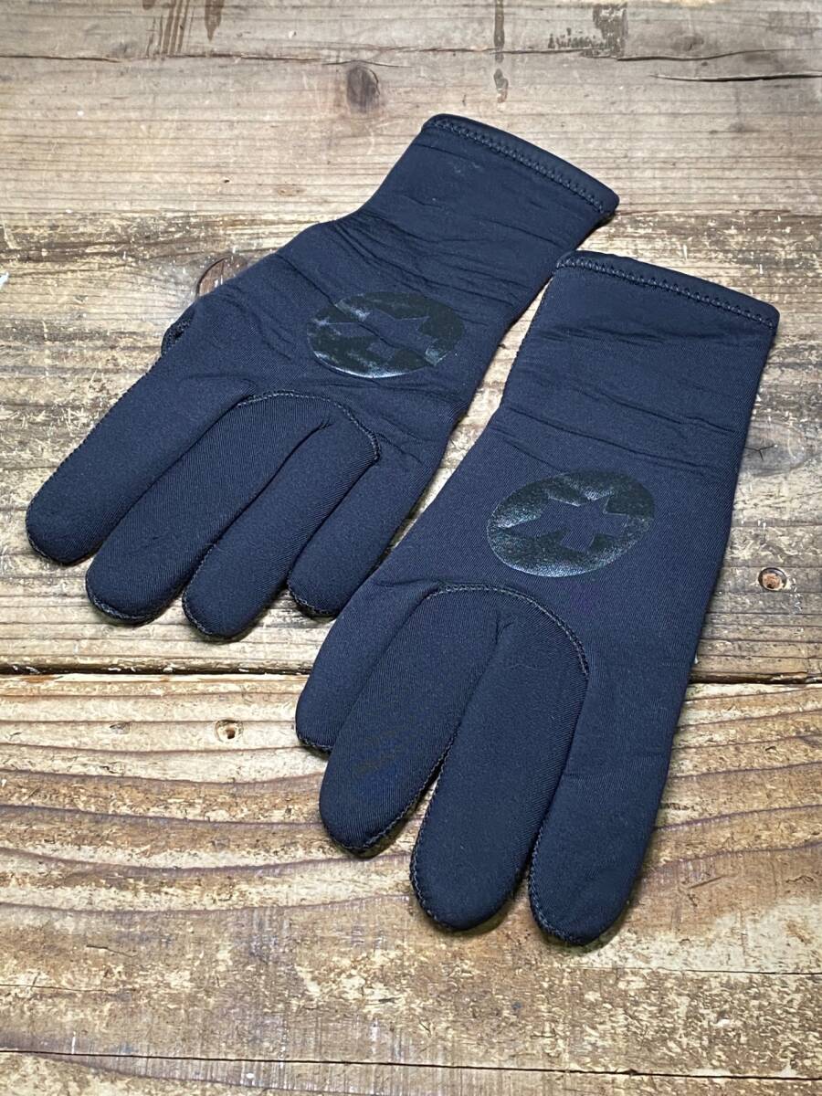 IY435 アソス assos RAIN GLOVE 長指 グローブ 黒 M拍卖