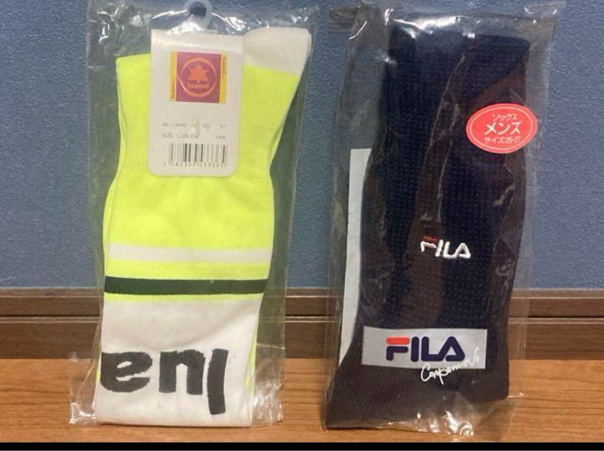 【新品!/未開封品】サッカーソックス FILA フィラ luanvi ルアンビ フットサル スポーツ 靴下 25cm 27cm 紺色 蛍光色 黄色 拍卖