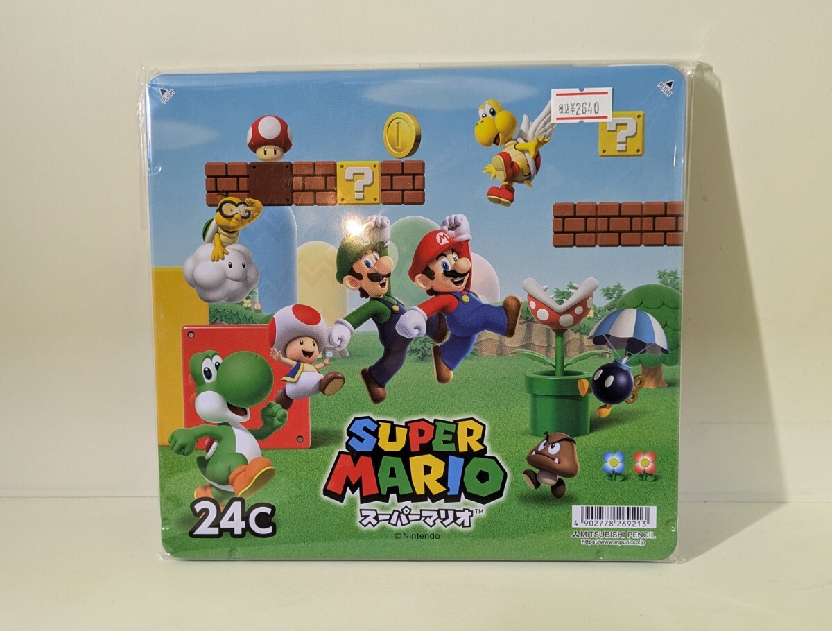 3807送料400円 三菱鉛筆 色鉛筆 スーパーマリオ 24色 いろえんぴつ拍卖