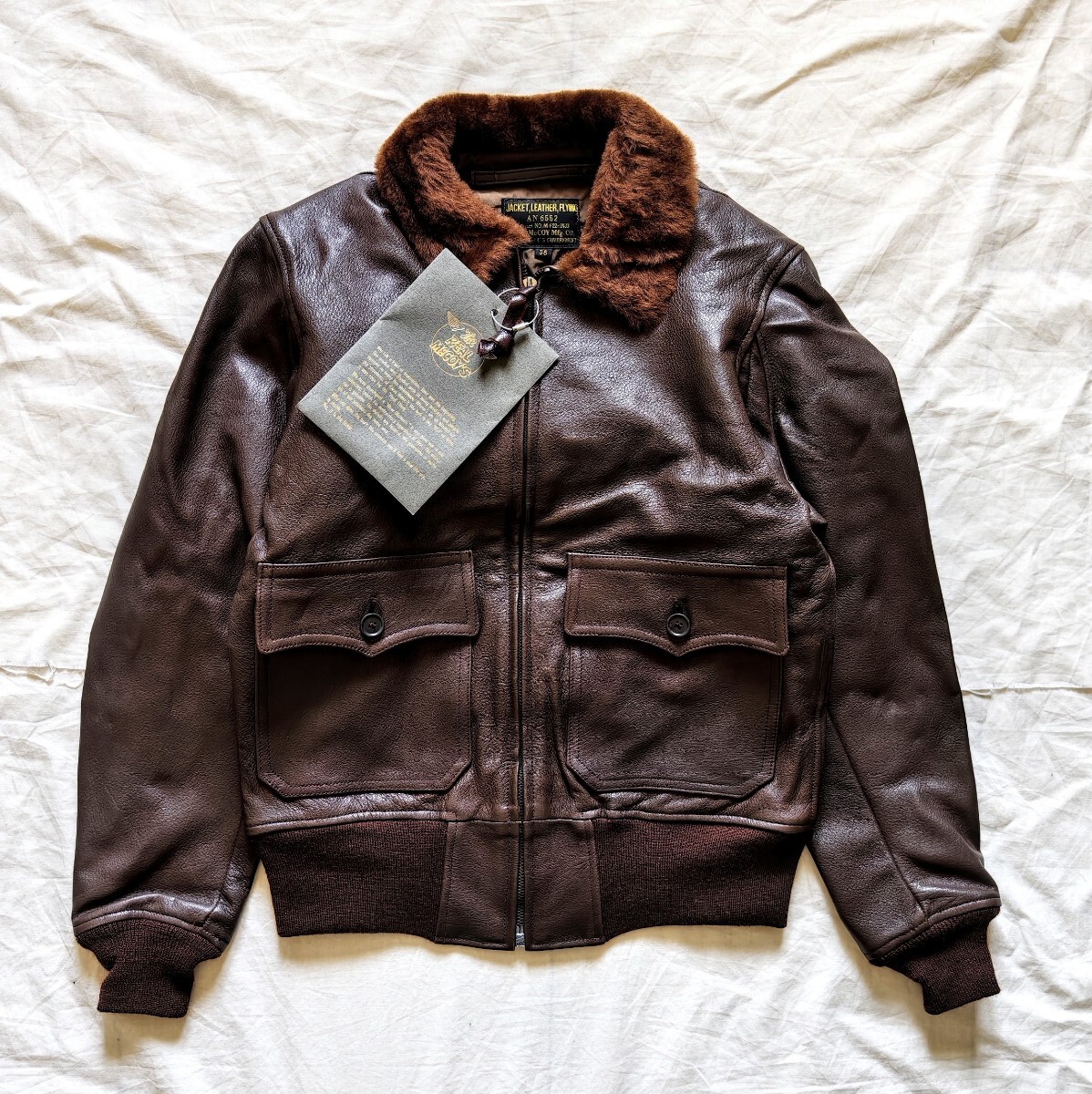 旧リアルマッコイズ AN6552 100着限定 1992年製 36 The REAL McCOY’S フライトジャケット ゴートスキン 山羊革 G-1 M-422A デッドストック拍卖