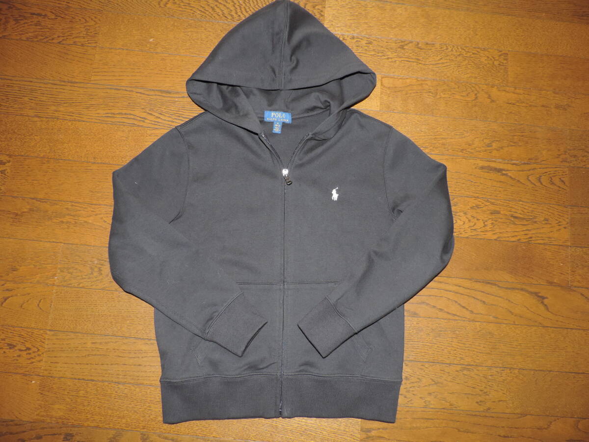 美品◆ラルフローレン◆黒 フード付きフルジップパーカー M(10-12)150サイズ拍卖