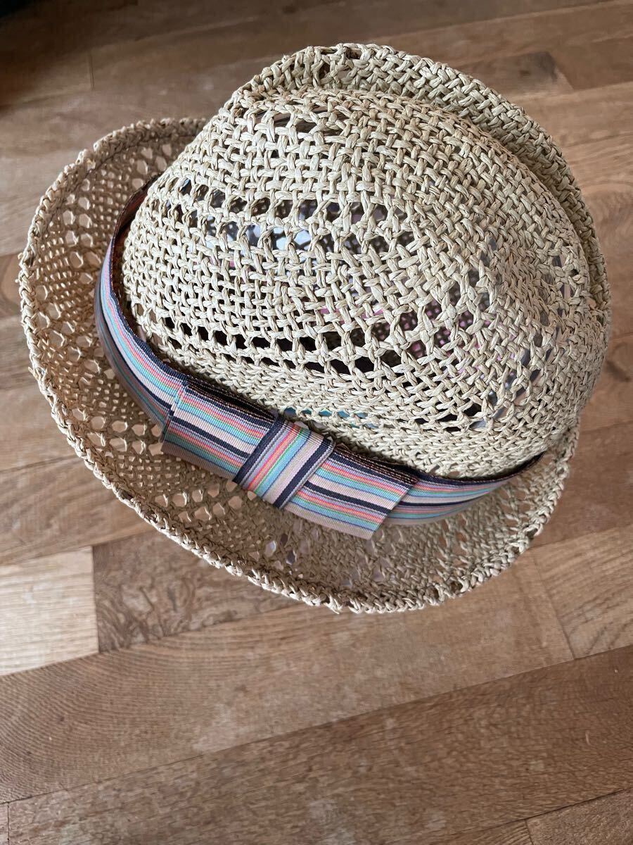 中古 ストローハット サマーハット 通気性 カジュアル ユニセックス リボン 春夏 軽量 涼感 アウトドア 麦わら ナチュラルコーデ 爽やか拍卖